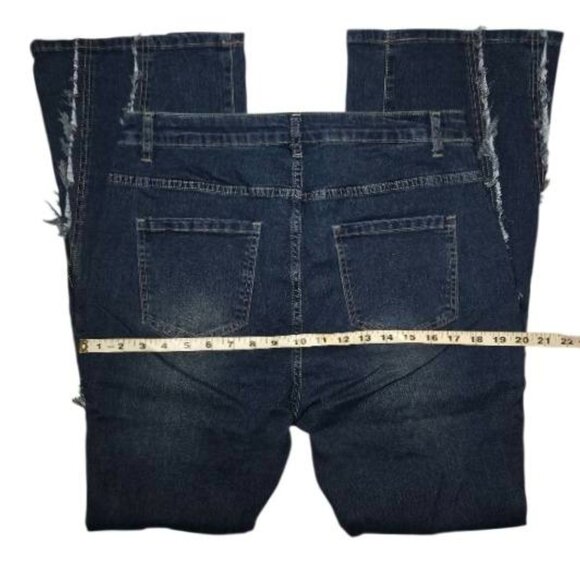 Shein 0XL Distressed Dark Denim Flares - Picture 9 of 11